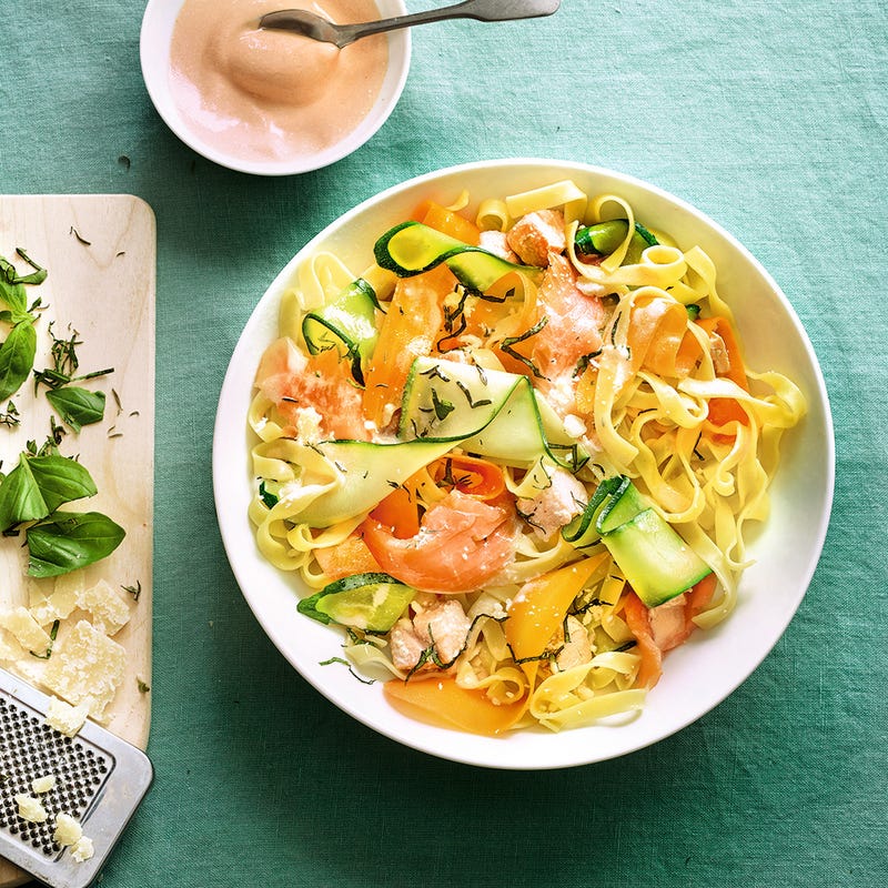 Tagliatelles aux deux saumons, sauce Marie-Rose