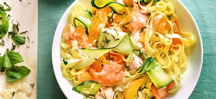 Tagliatelles aux deux saumons, sauce Marie-Rose