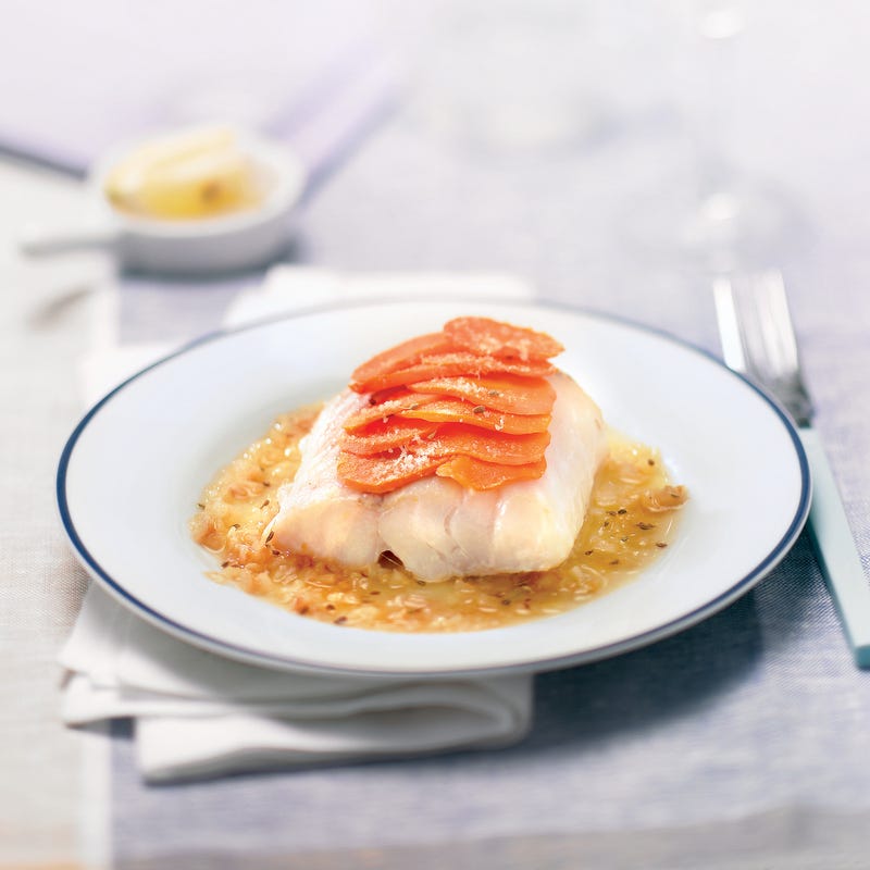 Photo de/du Dos de cabillaud en écailles de carottes par WW