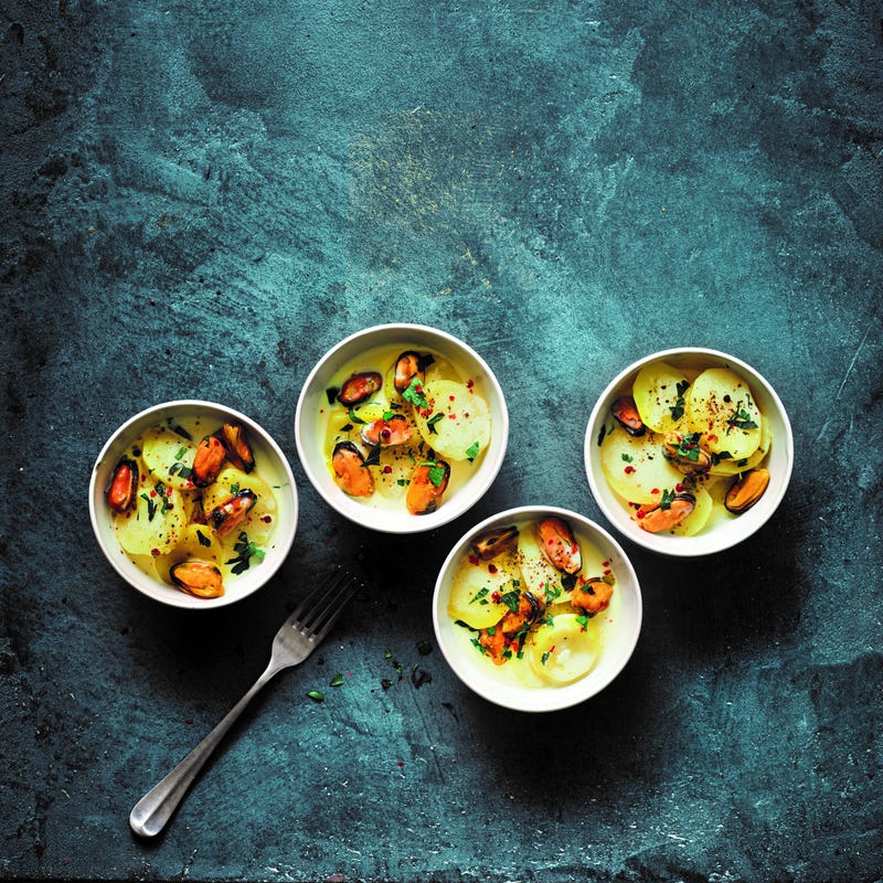 Cassolette de moules aux pommes de terre
