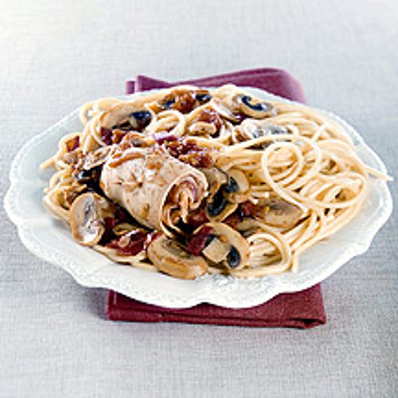 Roulé de volaille à la pancetta