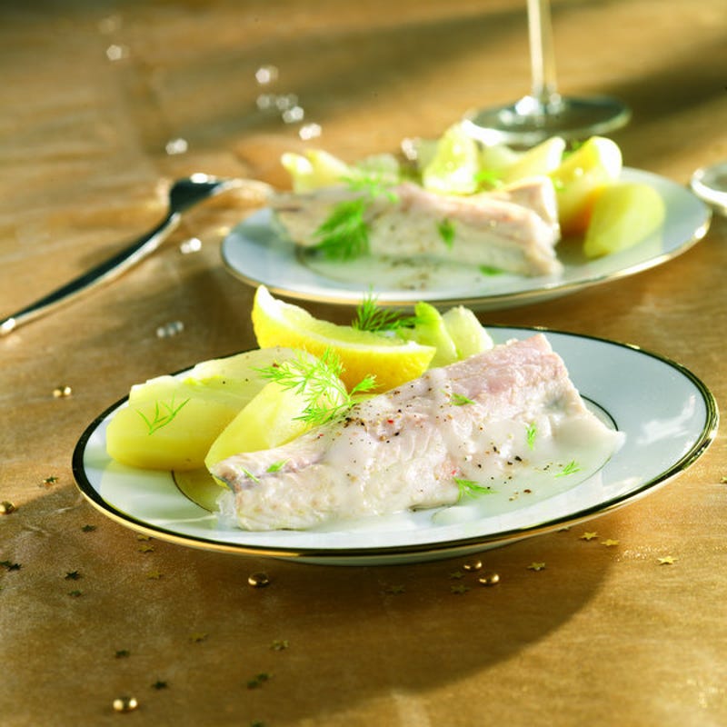 Photo de/du Bar poché au Sylvaner, sauce citron par WW