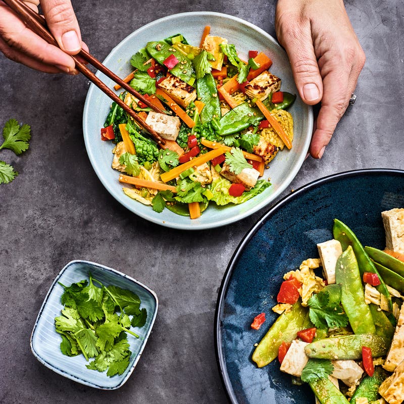 Poêlée de tofu au beurre de cacahuètes