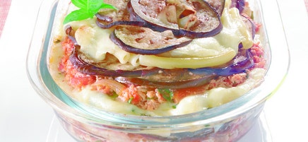 Gratin d'aubergines tomates mozzarella