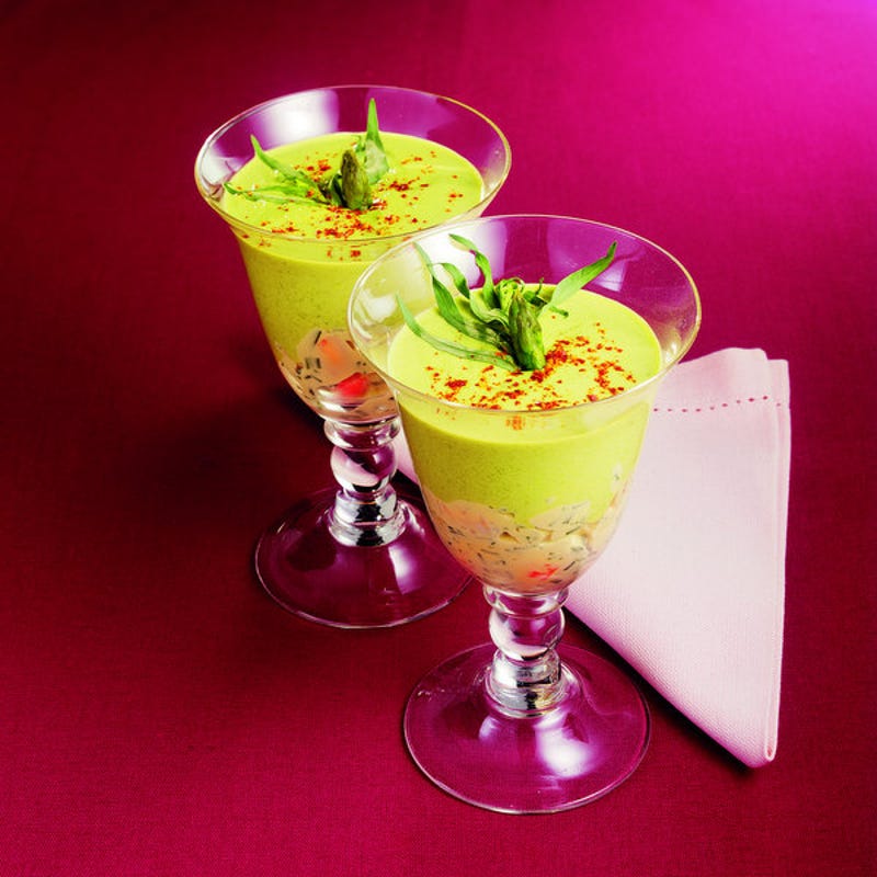 Photo de/du Cappuccino de crevettes aux asperges vertes par WW