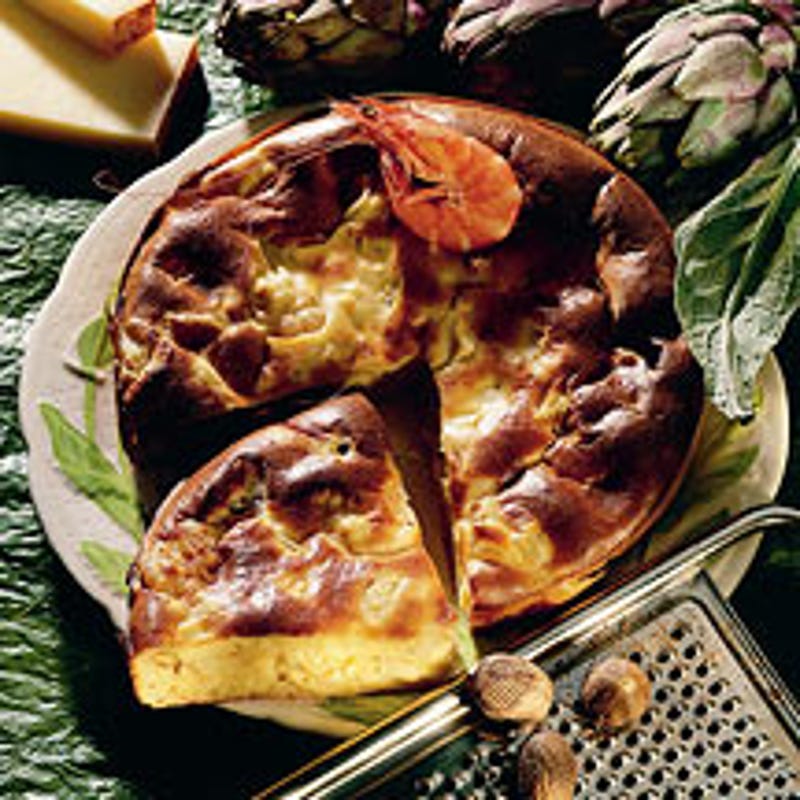 Photo de/du Tarte aux crevettes et fonds d'artichauts par WW