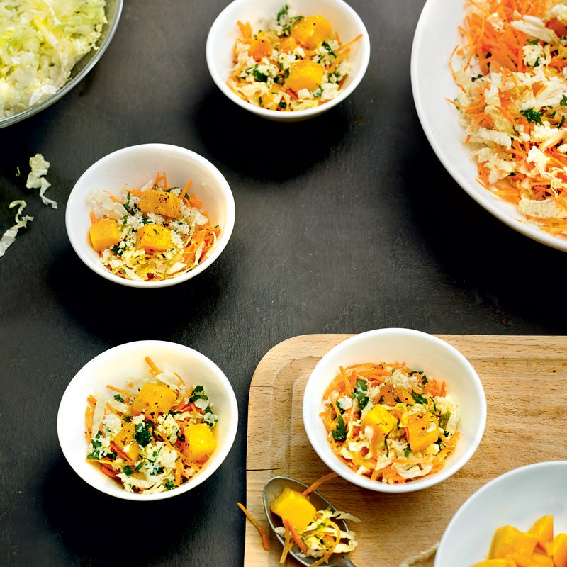 Coupelles apéritives au crabe et à la mangue