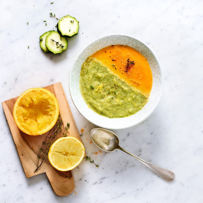 Soupe de courges bicolore