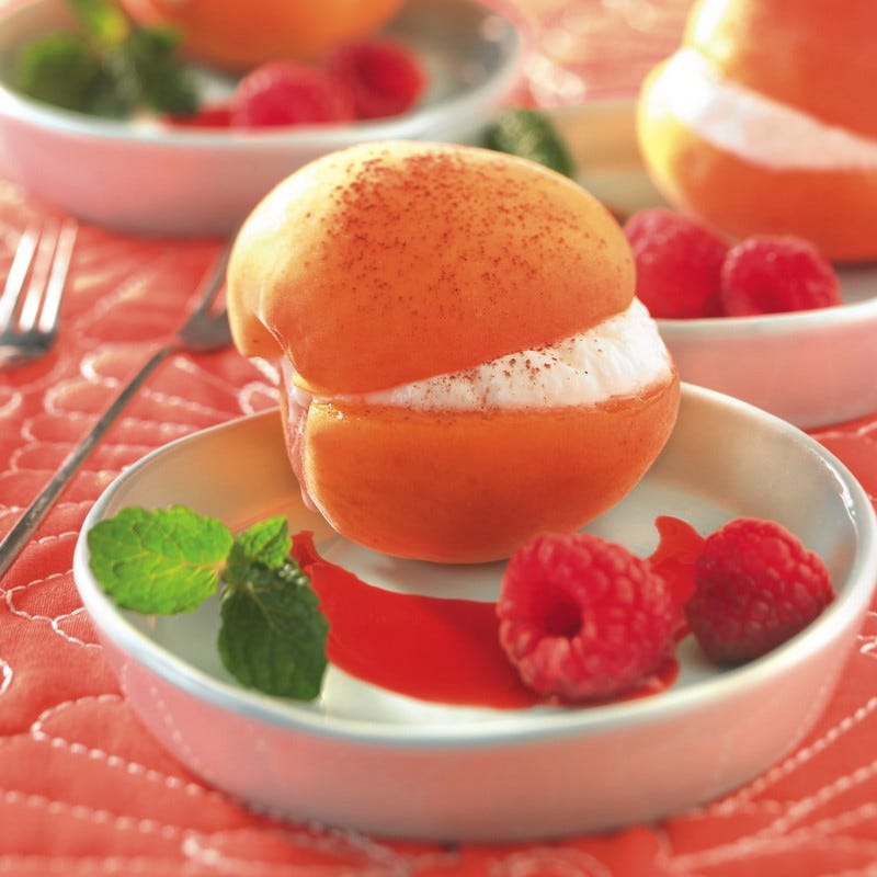 Photo de/du Abricots en macaron, coulis de framboises par WW