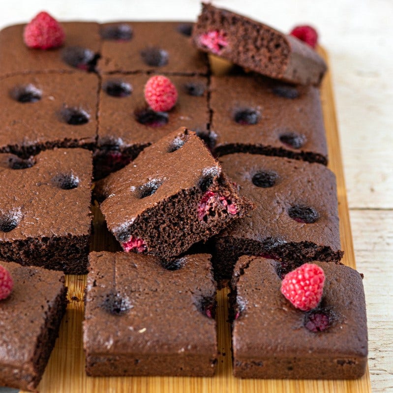 Brownie aux framboises