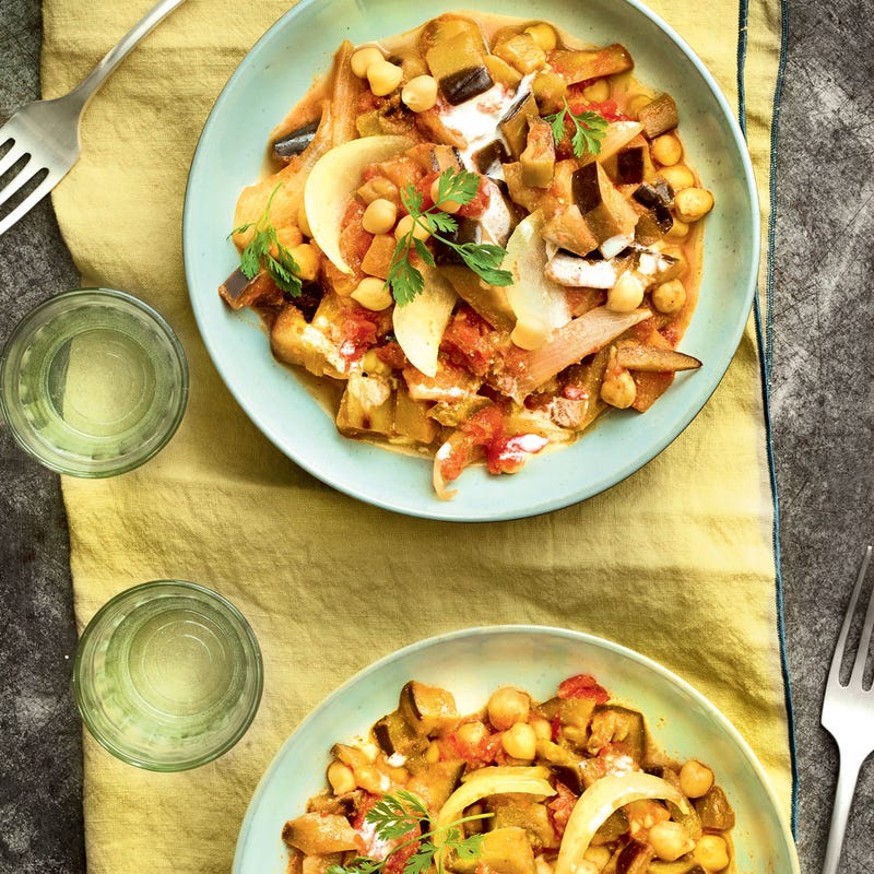 Photo de/du Curry d'aubergine et pois chiches par WW