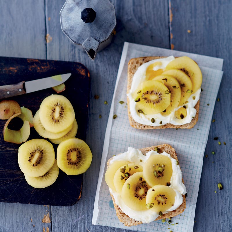 Tartine fromage frais kiwi