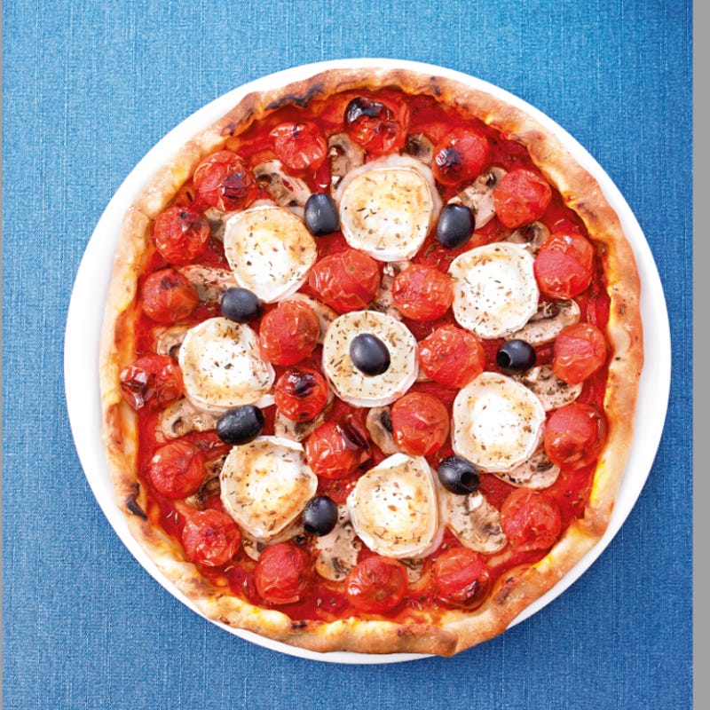 Pizza au chèvre et aux tomates cerises