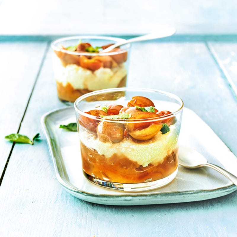 Compotée de mirabelles à la semoule