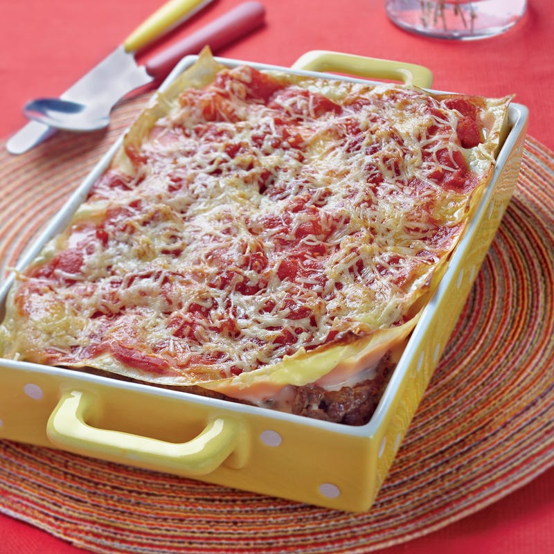 Lasagnes au bœuf et caviar d'aubergines