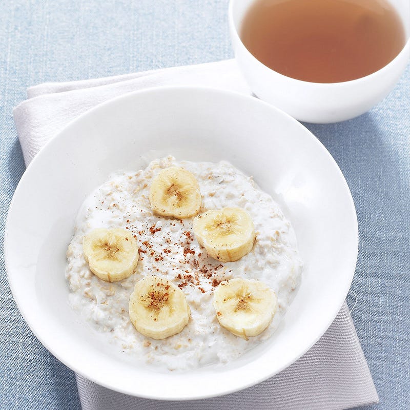Porridge fromage blanc banane