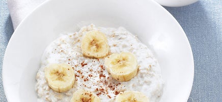 Porridge fromage blanc banane
