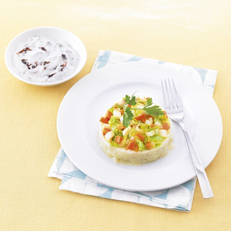 Légumes grillés sur lit de purée