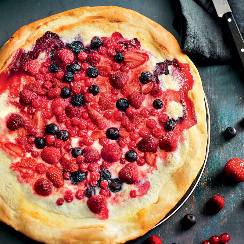 Pizza aux fruits rouges