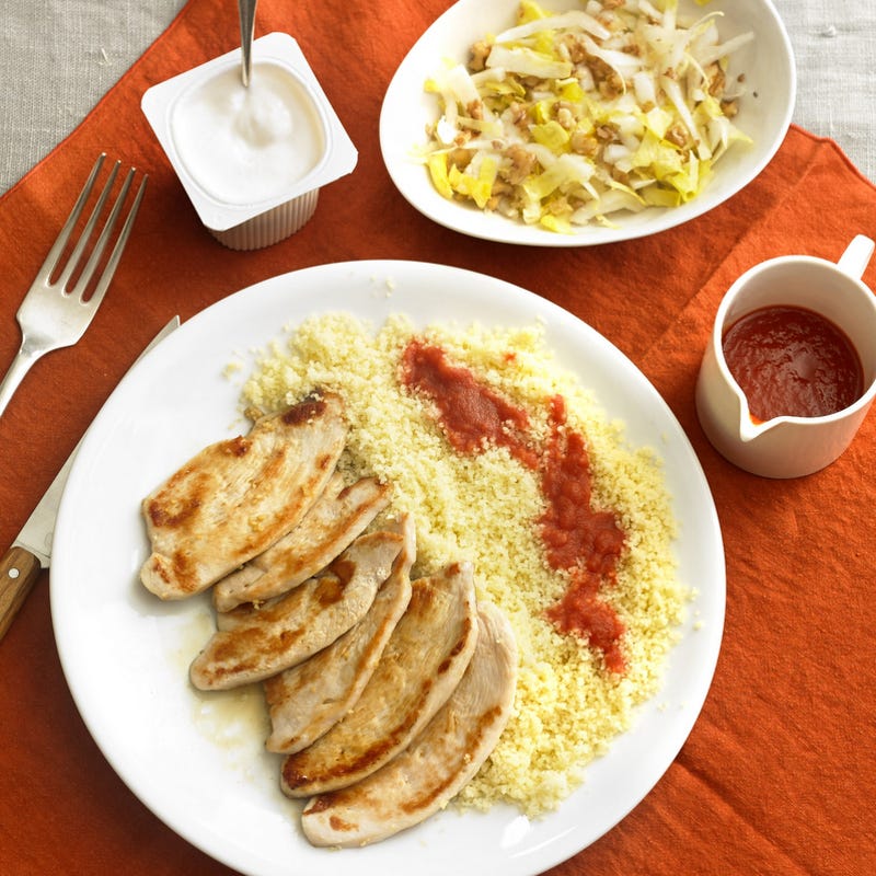 Photo de/du Salade d'endive, escalope de poulet par WW