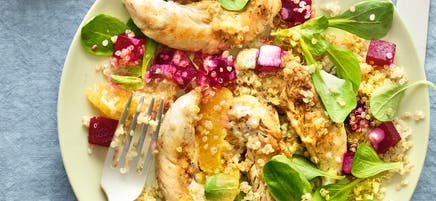 Salade de poulet, quinoa et suprêmes d'orange