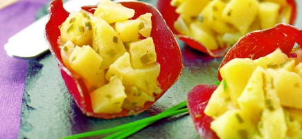 Poêlée de pommes et chips des grisons