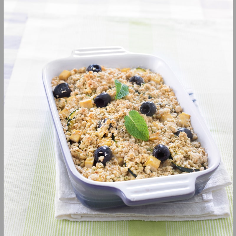 Crumble de courgettes au tofu