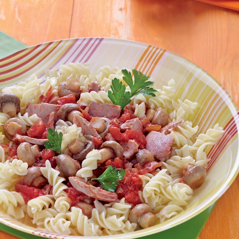 Fusilli au thon et aux champignons