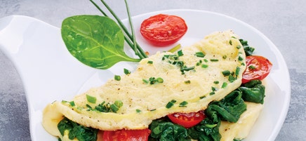Omelette fourrée aux épinards