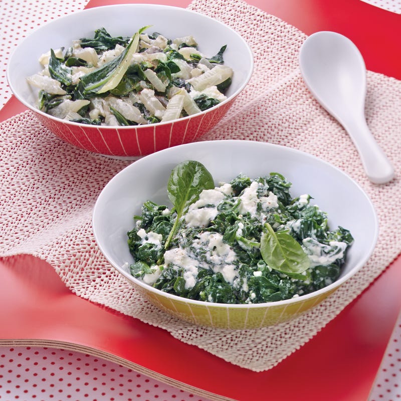 Sauce à la brousse et aux épinards