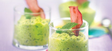 Guacamole de petits pois au bacon