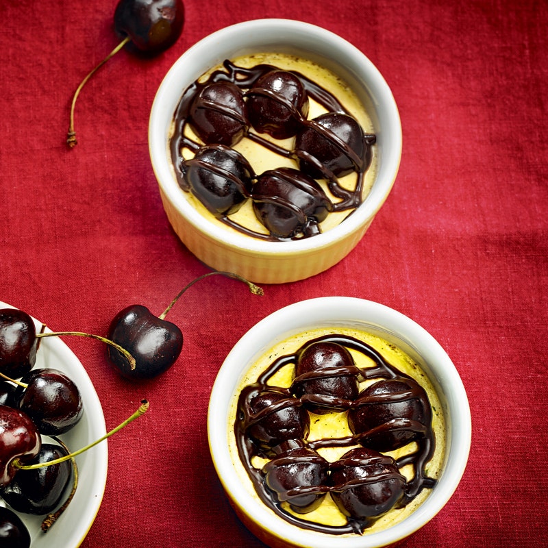 Flan choco cerise