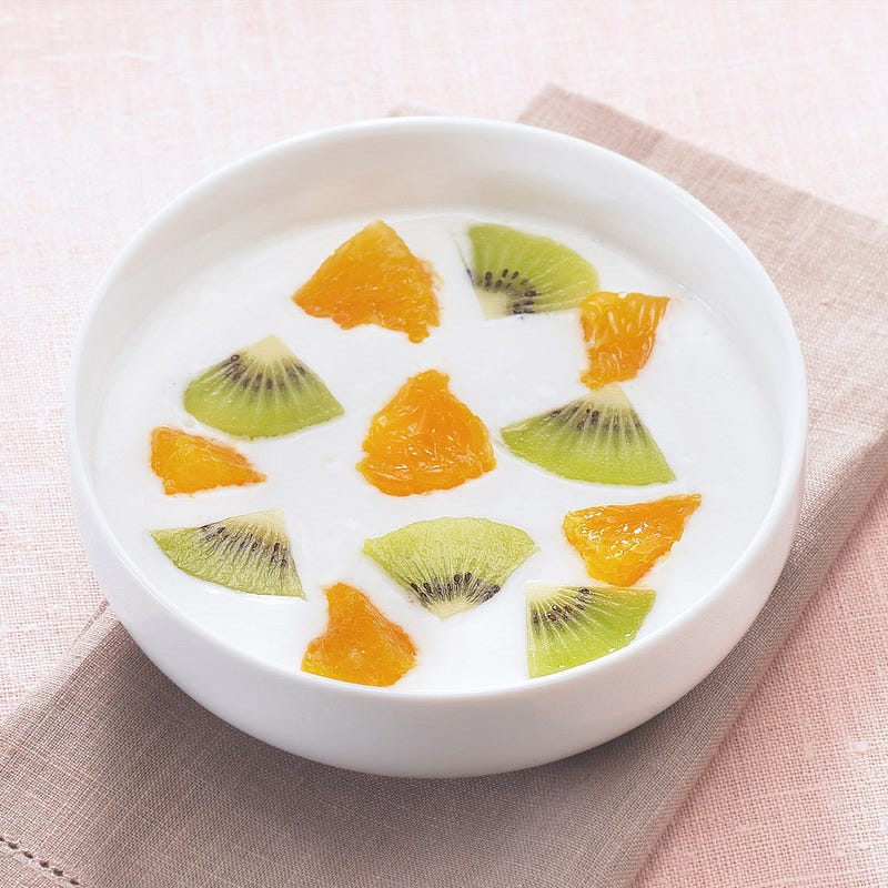 Fromage blanc, kiwi et orange