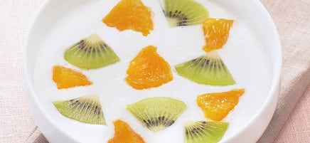 Fromage blanc, kiwi et orange