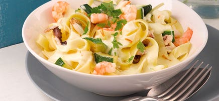Tagliatelles aux fruits de mer et au safran