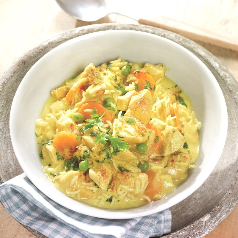 Photo de Pot-au-feu de poulet au curry et au riz prise par WW