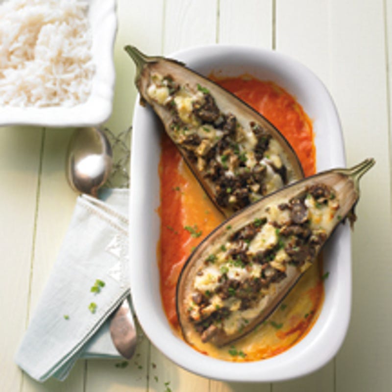 Foto van Gevulde aubergines door WW