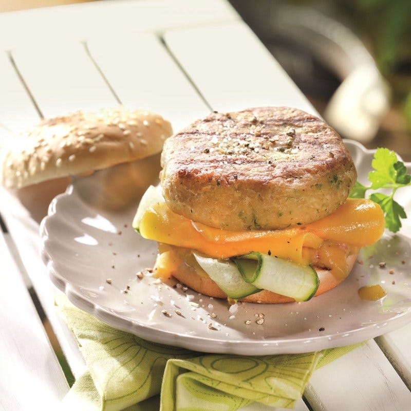 Foto van Kikkererwtenburger met appel-currysaus door WW