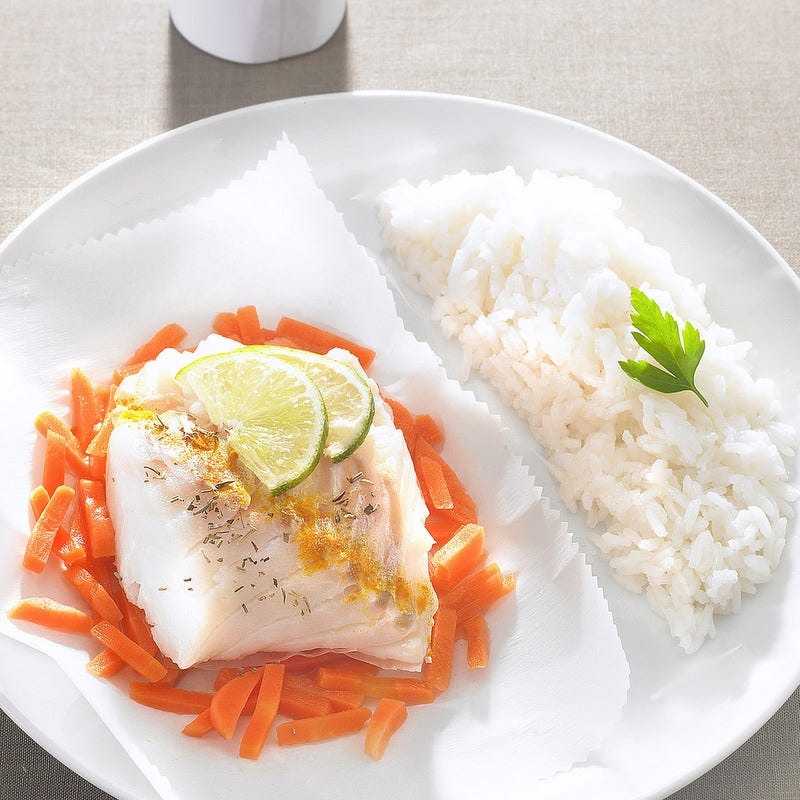 Cabillaud au curry en papillote
