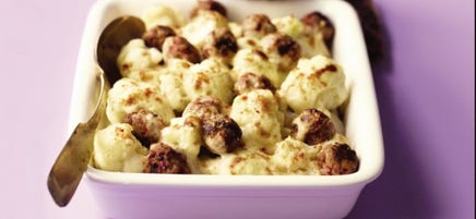 Gratin de chou-fleur et boulettes