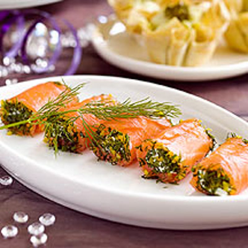 Foto van Zalmrolletjes met verse kaas door WW