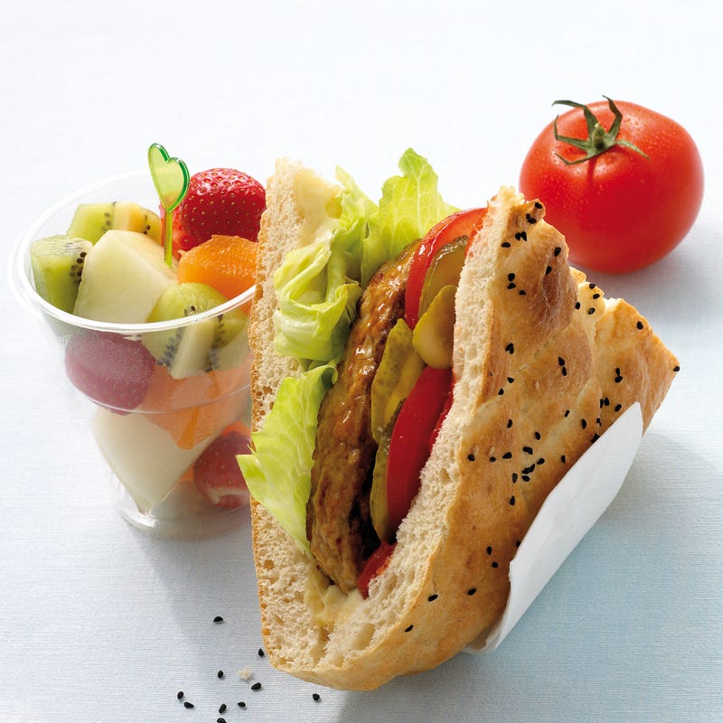 Foto van Hamburger op Turks brood door WW