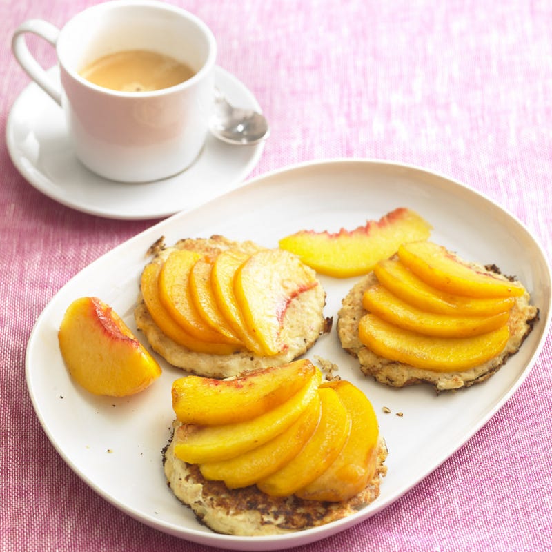Mini-pancakes à la pêche