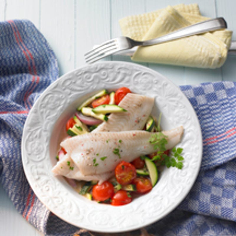 Foto van Heilbot met zomergroente door WW