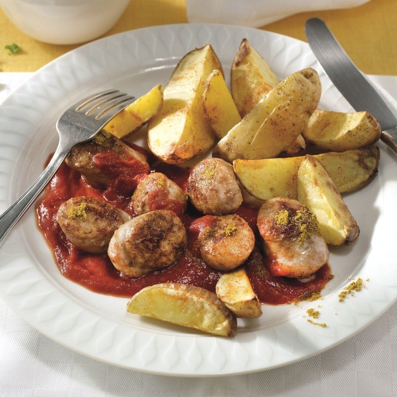 Foto van Braadworst met aardappelwedges door WW