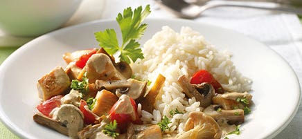 Poêlée de poulet aux champignons