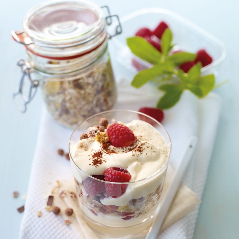 Foto van Knisperyoghurt met slagroom door WW