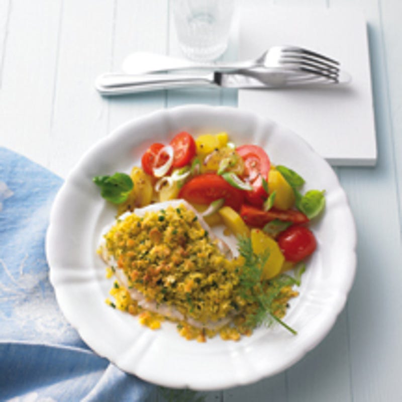 Foto van Snoekbaarsfilet met cornflakeskorstje door WW