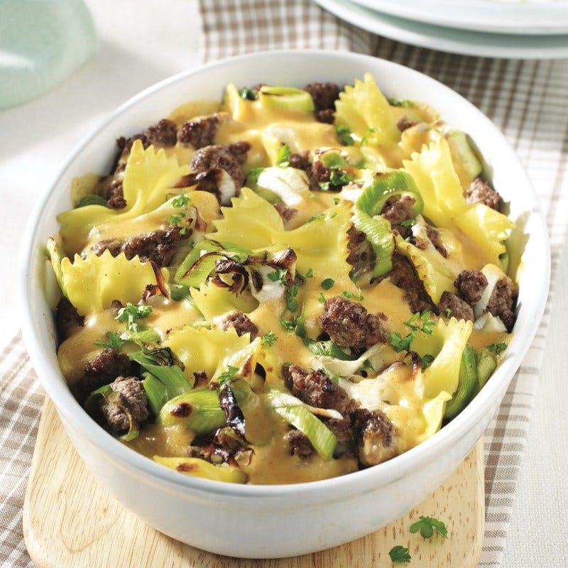 Photo de Plat de poireaux, américain et fromage à tartiner au four prise par WW