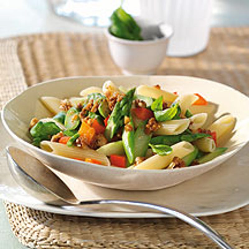 Foto van Penne met groene asperges door WW